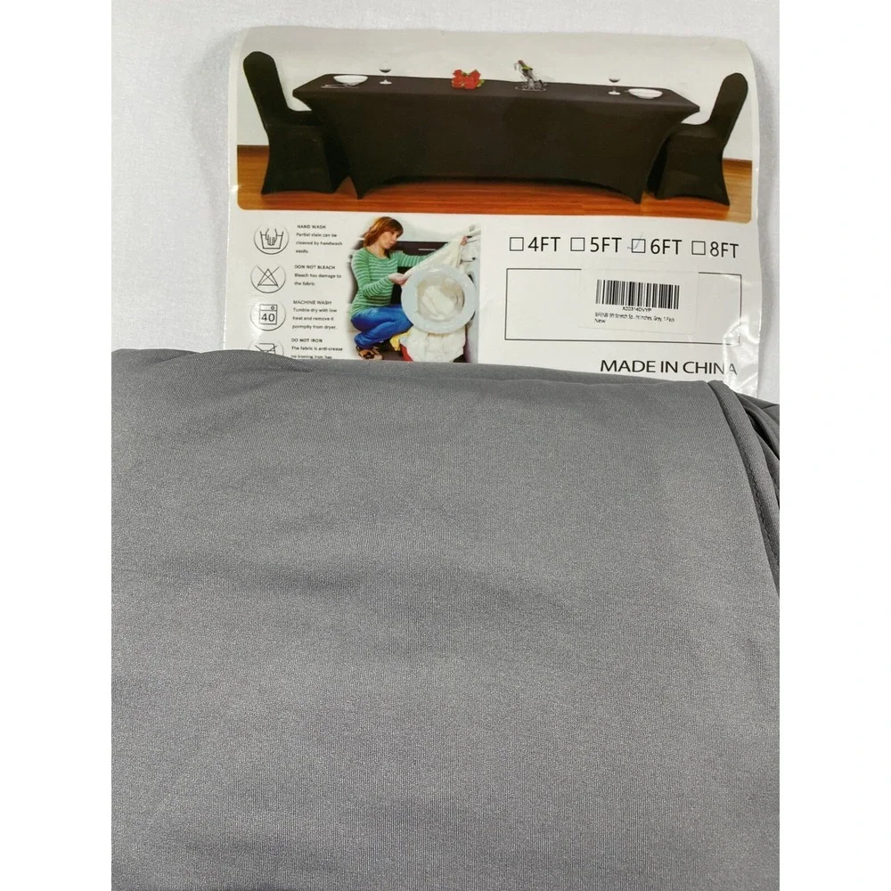 Fitted Table Covers For 6 Foot Tables Spandex Table Covers 6ft Sliver Gray Table
